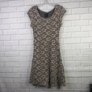 Anthropologie Deletta dress floral eyelet lace Brushed Terra taupe size small